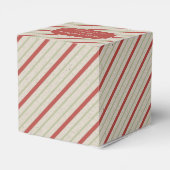Hübsche Rot- und Grünstreifen mit rotem Abzeichen Geschenkschachtel (Rückseite)