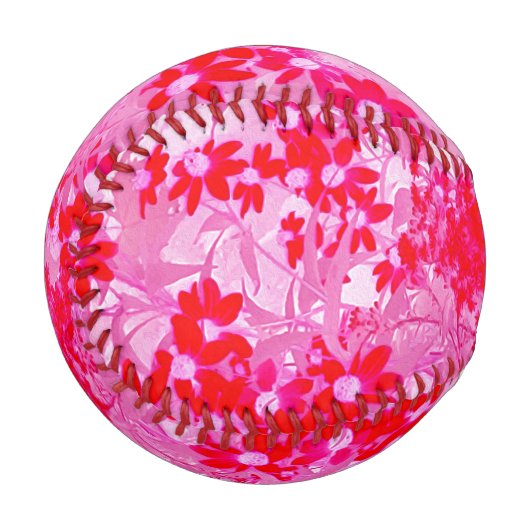 Hübsche Rote Blume Baseball (Vorderseite Links)