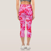 Hübsche Rote Blume Capri Leggings (Rückseite)