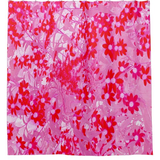 Hübsche Rote Blume Duschvorhang (Vorderseite)