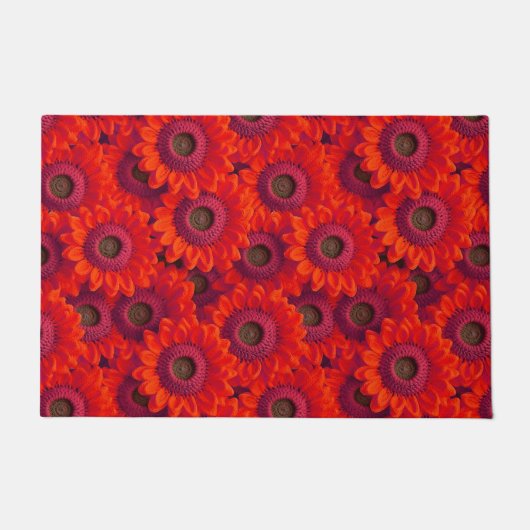 Hübsche rote Blume Fußmatte (Vorderseite)