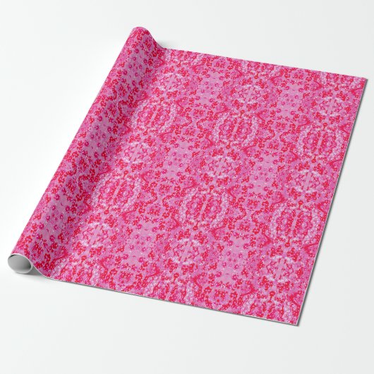 Hübsche Rote Blume Geschenkpapier (Ungerollt)