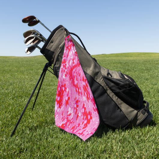 Hübsche Rote Blume Golfhandtuch (Gras)