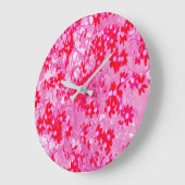 Hübsche Rote Blume Große Wanduhr (Winkel)