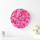 Hübsche Rote Blume Große Wanduhr (Zuhause)