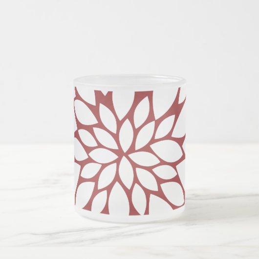 Hübsche Rote Blume Petal Art Mattglastasse (Mittel)