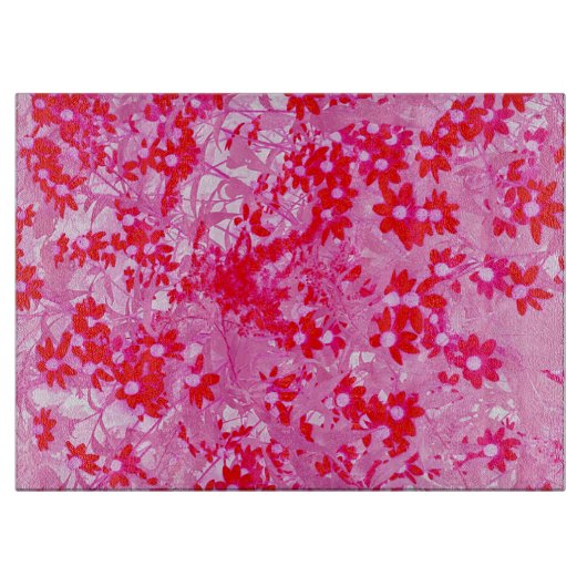 Hübsche Rote Blume Schneidebrett (Vorderseite)