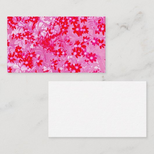 Hübsche Rote Blume Visitenkarte (Vorne/Hinten)