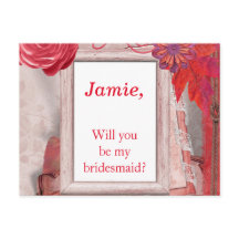 Hübsche rote Blume Werden Sie meine Brautjungfrau