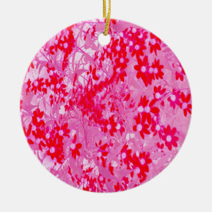 Hübsche rote Blumen Keramik Ornament