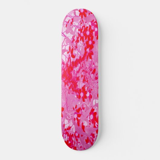 Hübsche rote Blumen Skateboard (Vorderseite)