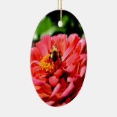 Hübsche Rote Blüte und Honigbiene Keramikornament (Rechts)