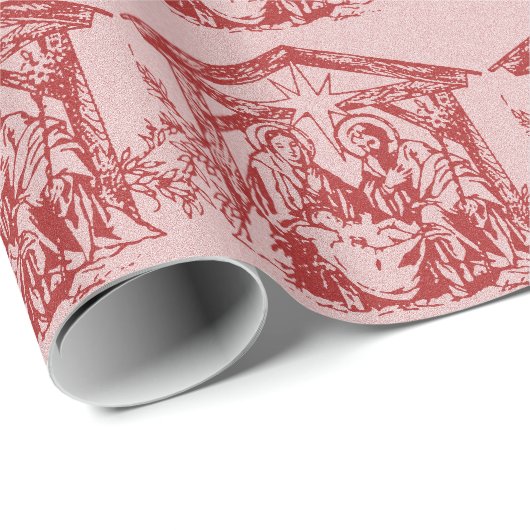 Hübsche Rote Geburt Geschenkpapier (Rolleneckpunkt)