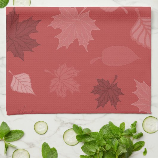 Hübsche Rote Herbstleere Küchentuch (Gefaltet)