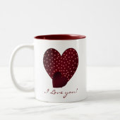 Hübsche rote Herzen: I Liebe Sie Tasse (Links)