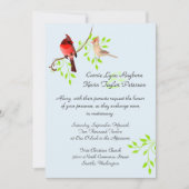 Hübsche Rote Kardinäle Einladung zur Hochzeit (Vorderseite)