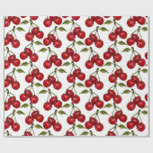 Hübsche rote Kirsche Aquarell Geschenkpapier (Flach)
