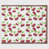Hübsche Rote Kirschen Geschenkpapier (Flach)