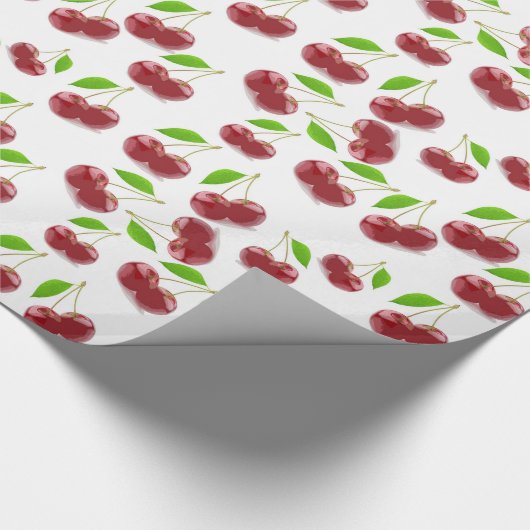Hübsche Rote Kirschen Geschenkpapier (Ecke)