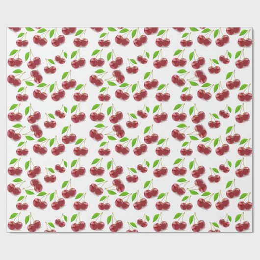 Hübsche Rote Kirschen Geschenkpapier (Flach)