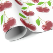 Hübsche Rote Kirschen Geschenkpapier (Rolleneckpunkt)