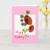 Hübsche Rote Mohn-Blume Karte (Gelbe Blume)