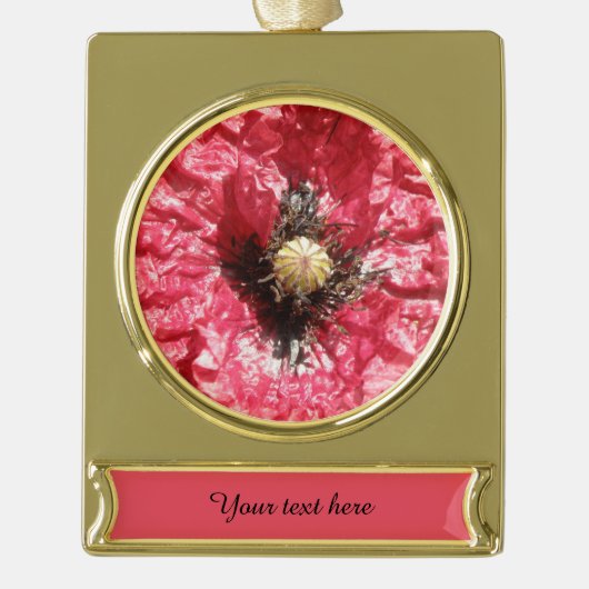 Hübsche Rote Mohnblume Blume Makro Custom Ornament (Vorderseite)