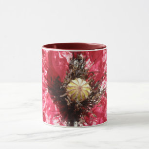 Hübsche Rote Mohnblume Blume Makro Kaffeemaschine  Tasse