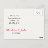 Hübsche Rote Pfeffer Blumengewächse Dankeschön Postkarte (Rückseite)