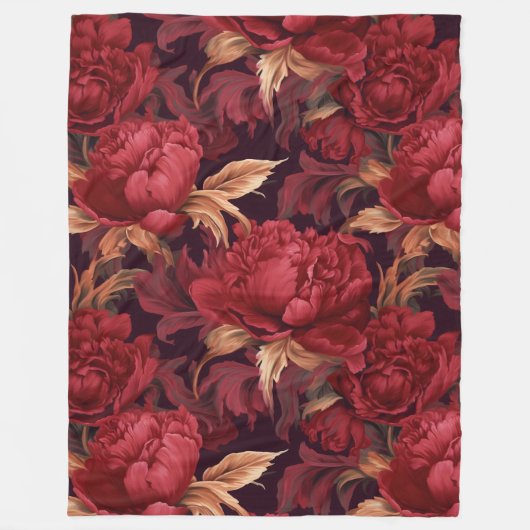 Hübsche rote Pfingsteine Fleecedecke (Vorderseite)