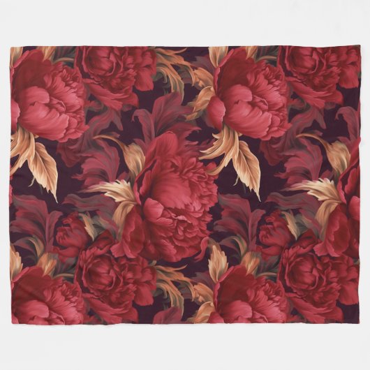 Hübsche rote Pfingsteine Fleecedecke (Vorderseite (Horizontal))