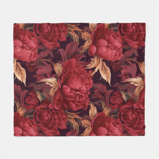 Hübsche rote Pfingsteine Fleecedecke (Vorderseite (Horizontal))