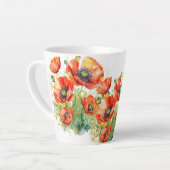 Hübsche Rote Pflaumen Mit Monogramm Blumenmohn Milchtasse (Linke Ecke)
