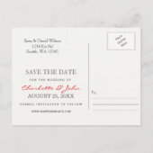 Hübsche Rote Pflaumen speichern die Daten Ankündigungspostkarte (Rückseite)