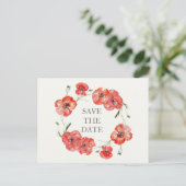 Hübsche Rote Pflaumen speichern die Daten Ankündigungspostkarte (Stehend Vorderseite)