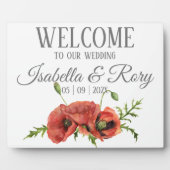 Hübsche Rote Poppies Hochzeitsempfang Fotoplatte (Vorderseite)