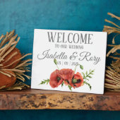 Hübsche Rote Poppies Hochzeitsempfang Fotoplatte (Seite)