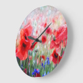 Hübsche Rote Pupien-Malerei Große Wanduhr (Winkel)