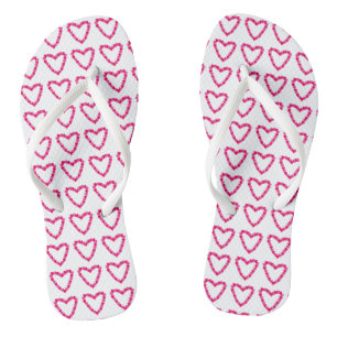 Hübsche rote rosa Herz-im-Herz FlipFlops Badesandalen