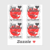 Hübsche Rote Rose aus Herz-Blumenstrauß-Kerzen Aufkleber (Blatt)