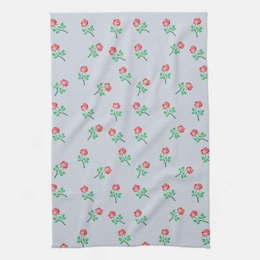 Hübsche Rote Rose Ländermuster Hütte Geschirrtuch (Vertikal)