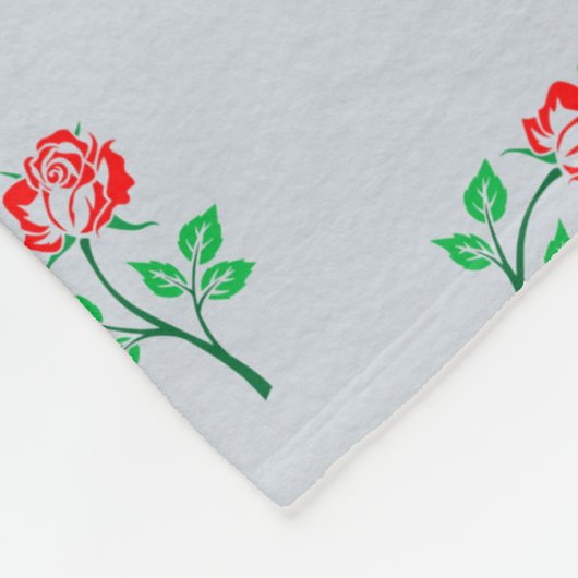 Hübsche Rote Rose Minimalistisches Muster Pastellb Fleecedecke (Ecke)