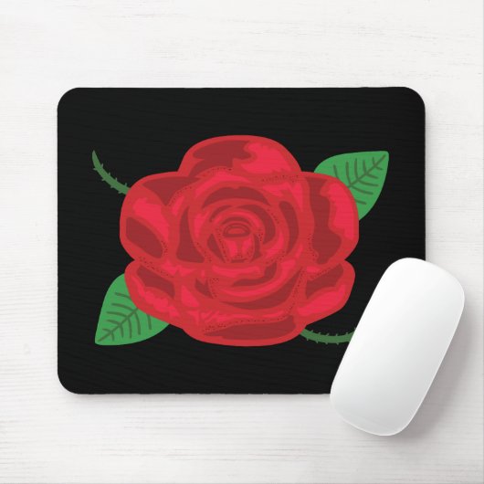 Hübsche Rote Rose Mousepad (Mit Mouse)
