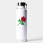 Hübsche rote Rose Trinkflasche (Rückseite)