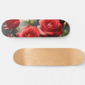 Hübsche rote Rosen Aquarellmalerei Skateboard (Horizontal)