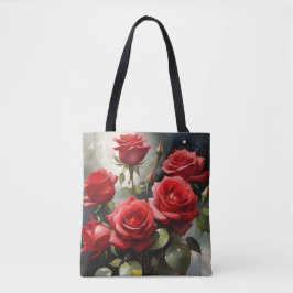 Hübsche rote Rosen Aquarellmalerei Tasche