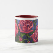 Hübsche Rote Rosen Art Tasse (Zentrum)