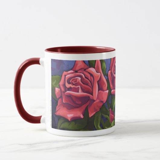 Hübsche Rote Rosen Art Tasse (Links)