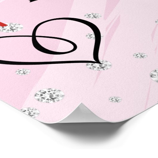 Hübsche Rote Rosen Begrüßung Poster (Ecke)