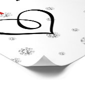 Hübsche Rote Rosen Blumenhochzeit Begrüßung Poster (Ecke)